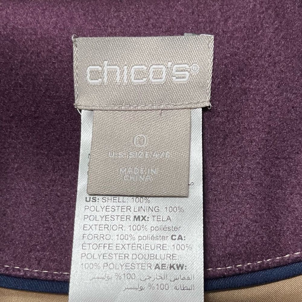 NWOT CHICO’S Patterned Patch Print Coat S - Picture 4 of 10